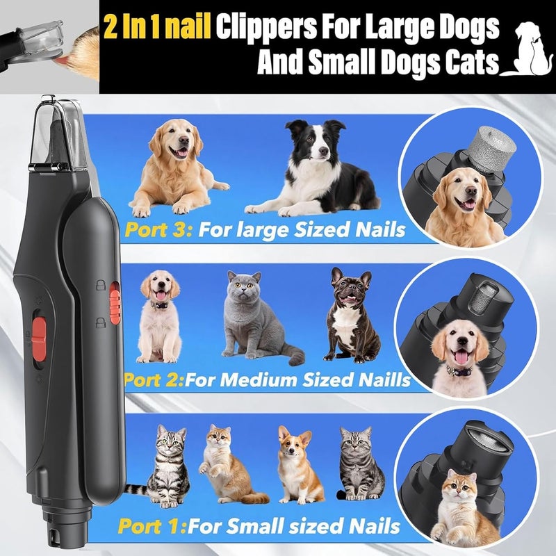 CATPICK 2-in-1 Cat Nail Clippers & Dog Nail Clippers Trimmers for Large Medium Small Dogs Cats Claw Trimmer Quick Sensor and Safety Guard USB Rechargeable with 2 LED Lights Dogs Nail Trimmer - Image 2